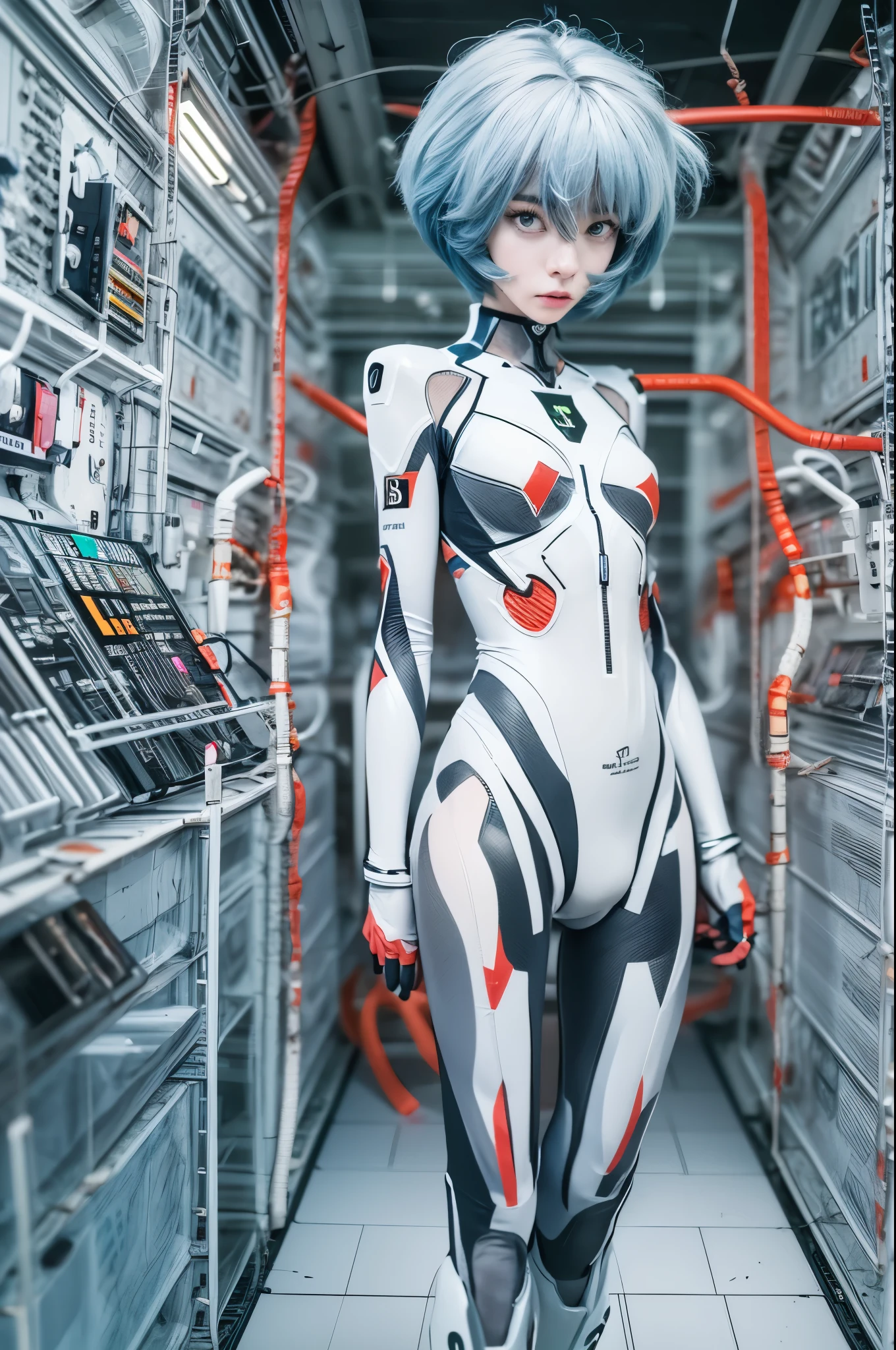 A close up of a woman in a futuristic suit in a room - SeaArt AI