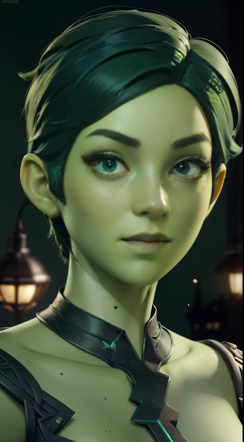 фото Тенди, Орион из «Звездного пути», СЫРОЙ, Красивая женщина, ((Портрет)), ((подробный face, аниме глаза, Аниме рот, аниме нос:1.2)), (Коротко бритые темные лесно-зеленые волосы:1.3), ((подробный facial features, подробный vibrant green skin, кожа изумрудно-зеленого цвета:1.5), (идеально пропорциональное тело), (НФВ) (high подробный city environment, балкон квартиры), (реалистичное фото, Лучшее качество, подробный), (8к обои), (кинематографическое освещение, Драматическое освещение) (острый фокус, сложный)