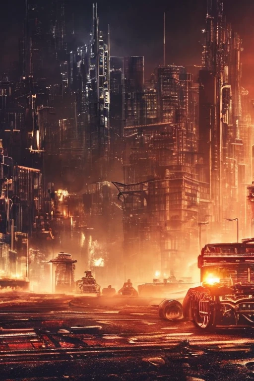 best quality,4k,highres,ultra-detailed,bleak,moody,menacing,ominous,robot uprising,industrial,desolate landscape,dystopian,mechanical chaos,futuristic,post-apocalyptic,dark shadows,gloomy atmosphere,ominous red glow,debris-filled streets,abandoned buildings,intricate machinery,sinister robots,mass destruction,wild sparks,flying drones,concrete jungle,broken technology,smoke-filled air,glowing circuitry,broken dreams,hauntingly beautiful,menace in the air,desperate resistance,flickering lights,bleeding sun,steel giants,giant robot armies,raging battle,cyberpunk,steampunk,chaotic energy,metallic roar,defiance against the machines,rebellion engulfing the world.