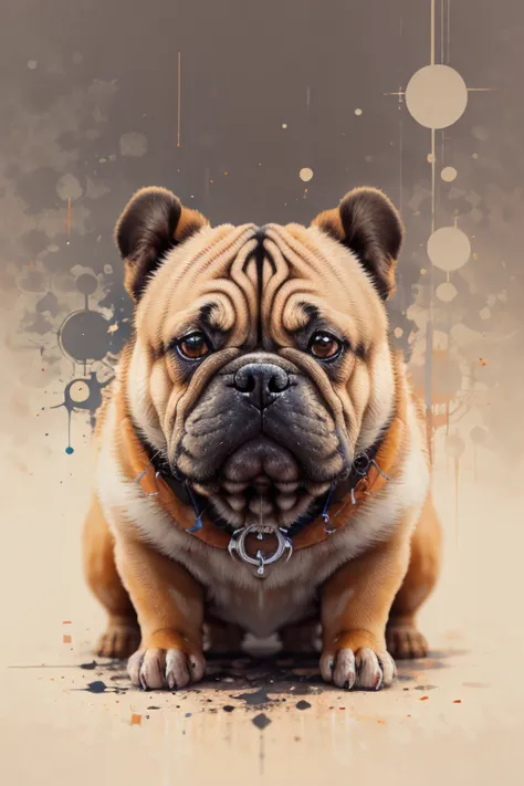 melhor qualidade, obra de arte, foto crua,ultra-detalhado:1.2), Alone German Bulldog Face,olhando para o espectador, (arte vetor...