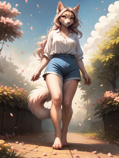 by kenket, by totesfleisch8, (by thebigslick, by silverfox5213:0.8), (by syuro:0.2), Athena, a cute pink domestic dog, tall, pin...