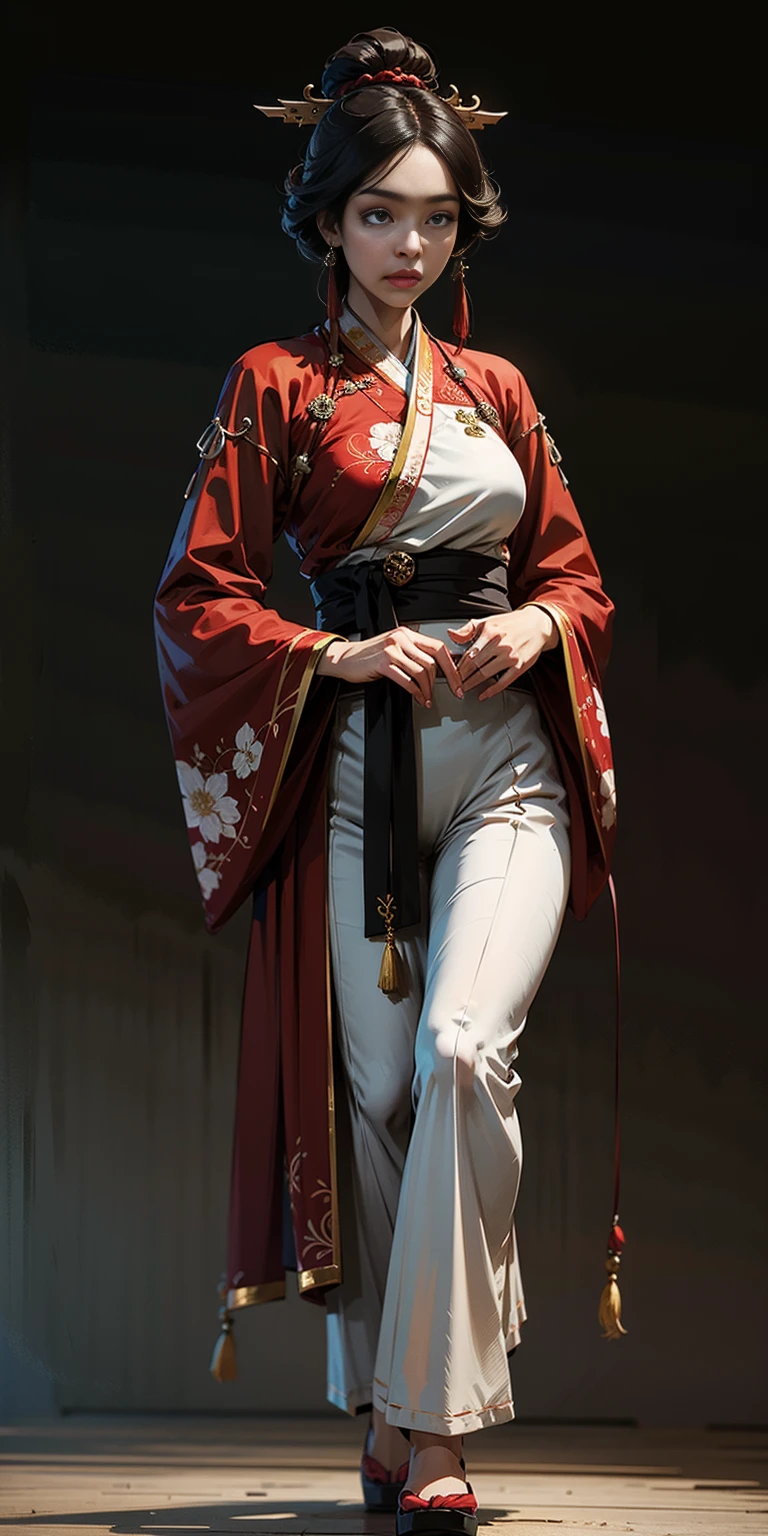 best quality, masterpiece,highly detailed,anime,1girl,hanfu,songstyle,song hanfu,song style outfits,perfect face,walking,simple background,
