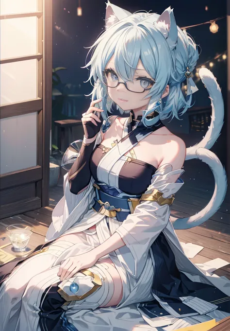 chinon　sao_a, sinon, smile, (high praise, attractive, fascinating, exciting,kurobuchi glasses, cat ear,one thin cat tail,nice, i...