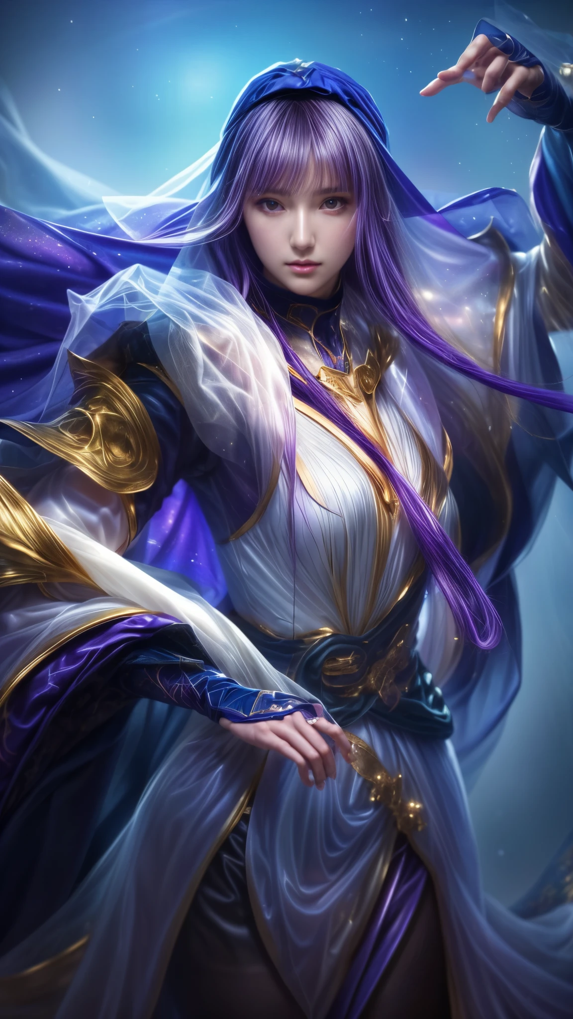 a close up of a woman with transparent veil and purple hair, portrait knights of zodiac girl, extremely detailed artgerm, artgerm. high detail, by Yang J, artgerm detailed, artgerm lau, ig model | artgerm, style of artgerm, ! dream artgerm, style artgerm