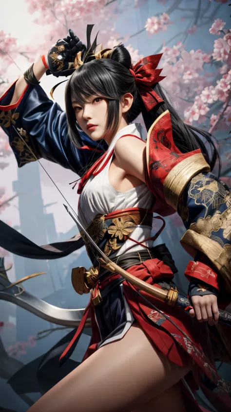 a woman with a bow and a bow in her hand, onmyoji detailed art, extremely detailed artgerm, onmyoji, onmyoji portrait, artgerm d...