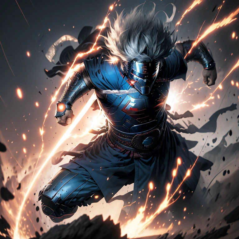 (melhor qualidade, 4K, 8K, Alta resolução, obra de arte: 1.2), Superman em armadura de Ronin Samurai, vestindo uma armadura azul e vermelha sem mangas, um capacete tradicional de samurai com uma capa esvoaçante atrás, queixo forte, olhos azuis penetrantes com uma expressão determinada.

Superman em armadura de Ronin Samurai, visão de corpo inteiro, Um super-herói com um olhar sério e intenso, armadura azul com detalhes vermelhos, capacete tradicional de samurai, de pé alto com uma katana na mão.

Cinco Ronins samurais, cada um vestindo armadura azul e vermelha, capacete tradicional de samurais with flowing capes, afiado