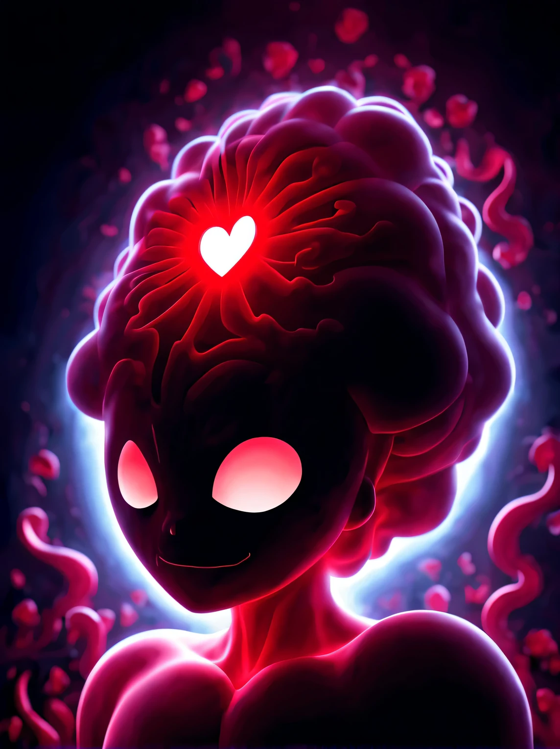 A close up of a cartoon character with a heart on her head - SeaArt AI