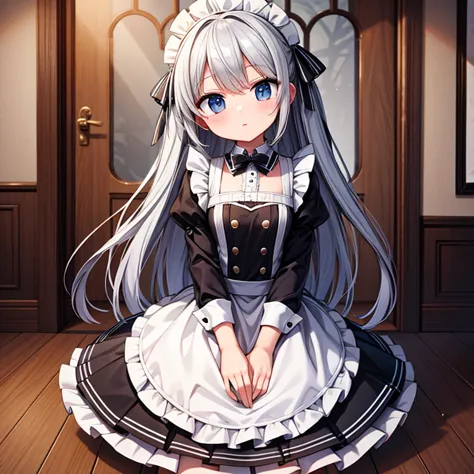 high quality,young girl,Maid clothes