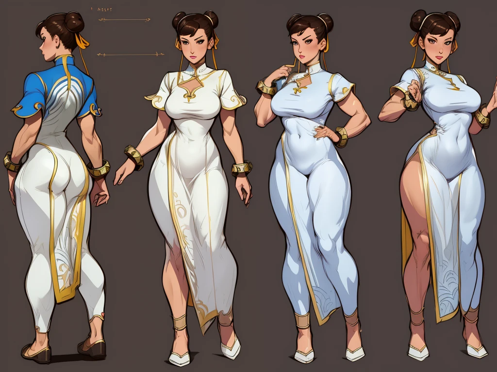 chun-li 1girl double bun hair bun breasts solo bun cover dress illustration  images