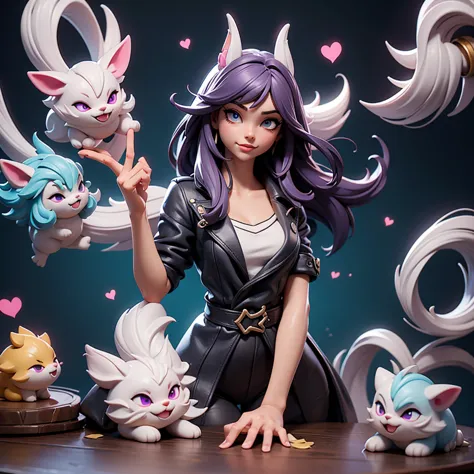 q version of league of legends ahri figure on the table