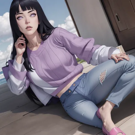 { - anatomy error}(Masterpiece - Ultra-detailed, very high resolution) , absurdos, Hinata\(Boruto\), 1girl, sozinho,Mature femal...