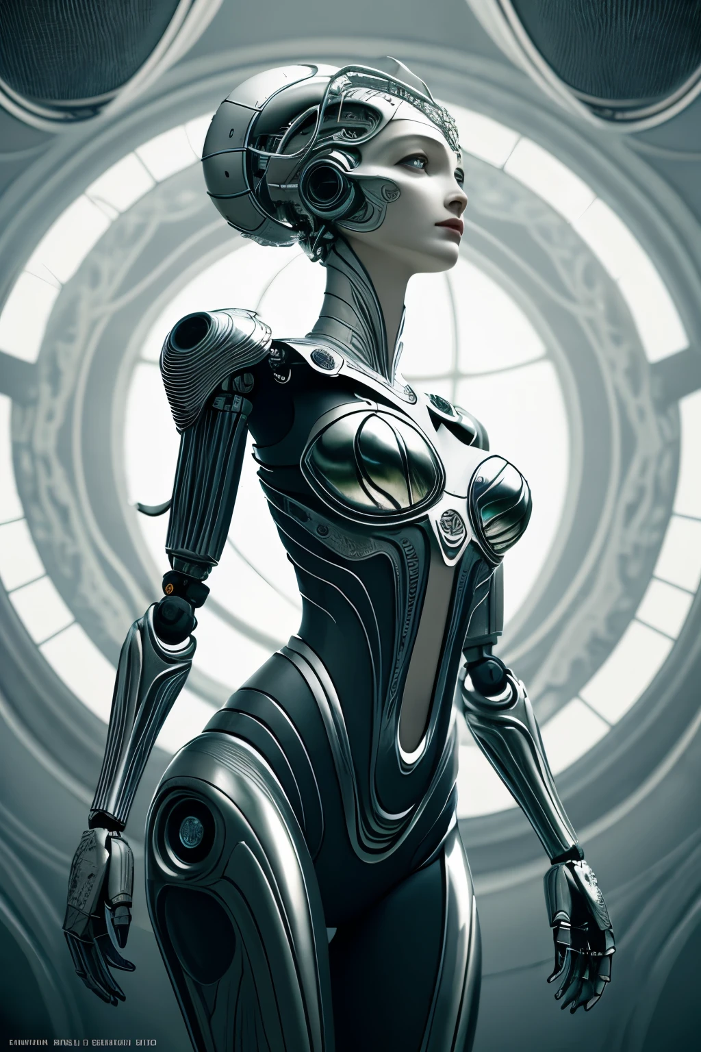 Портрет, Intricate 3d rendering of highly detailed beautiful ceramic female робот, киборг, робот parts, 150 мм, красивая студия, мягкий свет, кольцевой свет, яркие детали, роскошный киберпанк, доход, сюрреалистический, анатомия , мышцы лица, кабельные провода, микрочипы, элегантность, красивый фон, Октановый рендеринг, Стиль HR Гигера, 8К, лучше качество, произведение искусства, Иллюстрация, Очень нежный и красивый, очень подробный, реалист, униформа, ( верность, верность: 1.37), великолепный, мелкие детали, произведение искусства, лучше качество, Официальное искусство, Papel de parede реалист Unity 8K очень подробный, Абсурд, Inacreditavelmente Абсурдo, робот, серебряный шлем, все тело, сидеть и писать