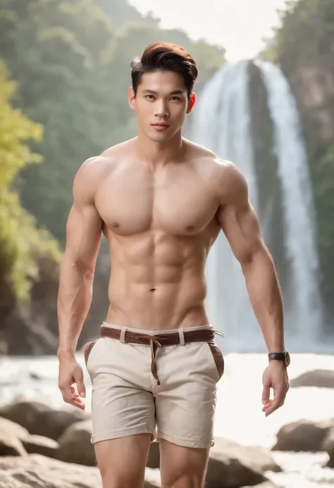 hot asian guy with abs and a huge bulge - SeaArt Al - Free Al Art Generator