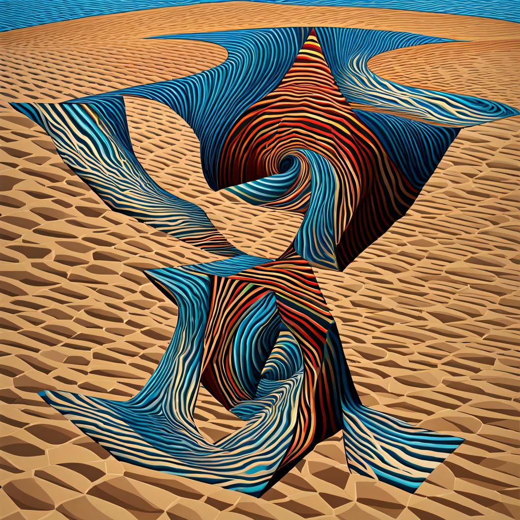 Optical illusion art,Four-dimensional space,mandelbrot shape，digital matrix