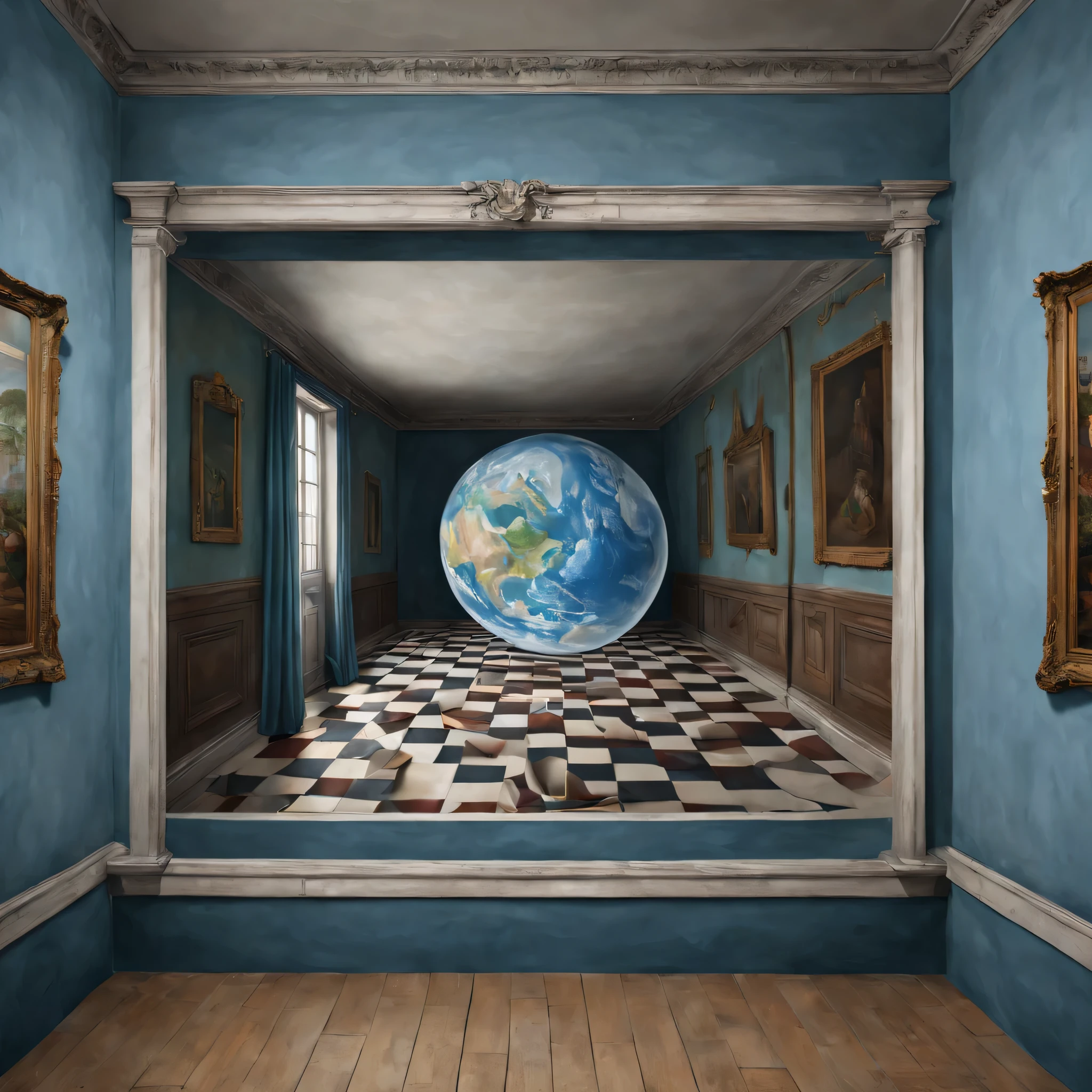 trompe l'oeil,Three-dimensional,3D,hallucination,masterpiece,reality