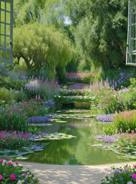 
"Generate a captivating 3D scene inspired by Claude Monet's masterpiece, 'The Artist's Garden at Giverny.' Infuse the scene with the characteristic charm, vibrant color palette, and unique brushstroke techniques that define Monet's impressionist style. Craft a lush and enchanting garden landscape featuring vibrant flowers, meandering paths, and tranquil water elements, echoing the beauty of the original painting. Utilize brushstroke-like textures to emulate the impressionist technique, creating a sense of movement and spontaneity in the foliage and surroundings. Implement dynamic lighting effects to capture the play of light and color that is integral to Monet's vision. Create a visually stunning 3D representation that transports viewers into the serene atmosphere of 'The Artist's Garden at Giverny,' celebrating Monet's mastery of capturing nature's beauty."