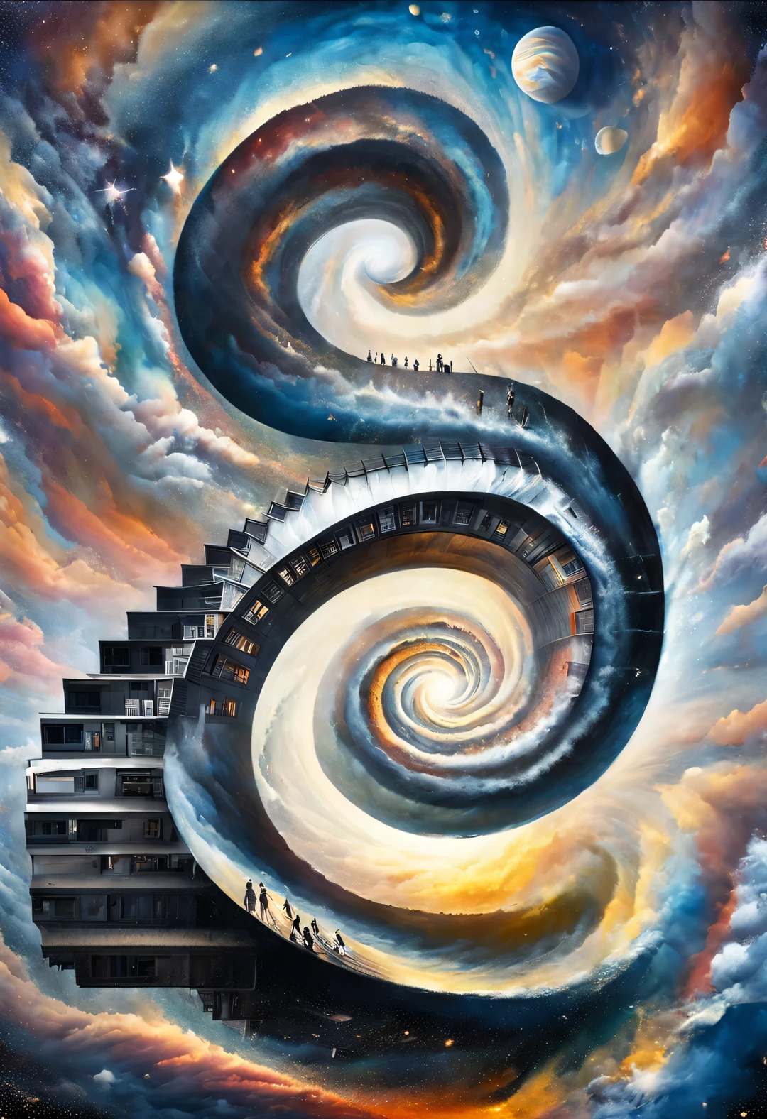 ilusão de óptica ，ilusão de óptica，escada em espiral torcida，corpo humano，Começo，uma forma repetitiva ou espiral que se move ou muda，ou imagens com perspectiva distorcida que distorcem a percepção de profundidade e espaço，Essas imagens parecem estar se movendo，linhas retas são curvas