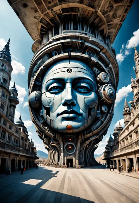 optical illusion ，Optical illusion，Twisting and rotating mechanical palace，Face gear，Earth&#39;s natural mirror painted as a str...