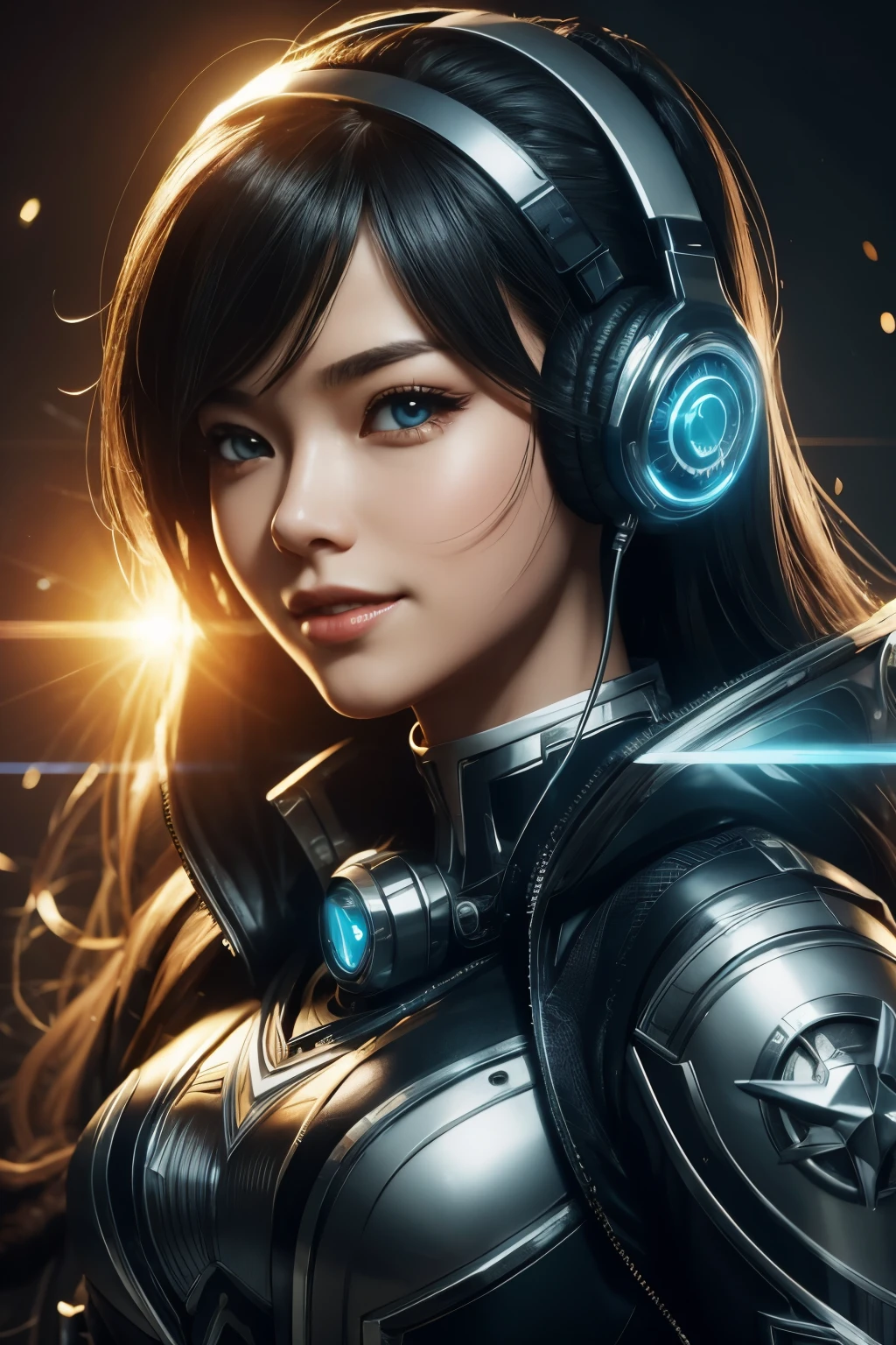 a close up of a girl with headphones on smiling, 8k artgerm bokeh, rossdraws global illumination, league of legends character, stanley artgerm lau, extremely detailed artgerm, style artgerm, ross tran style, ig model | artgerm, rossdraws cartoon vibrant, artgerm lau, trending artgerm