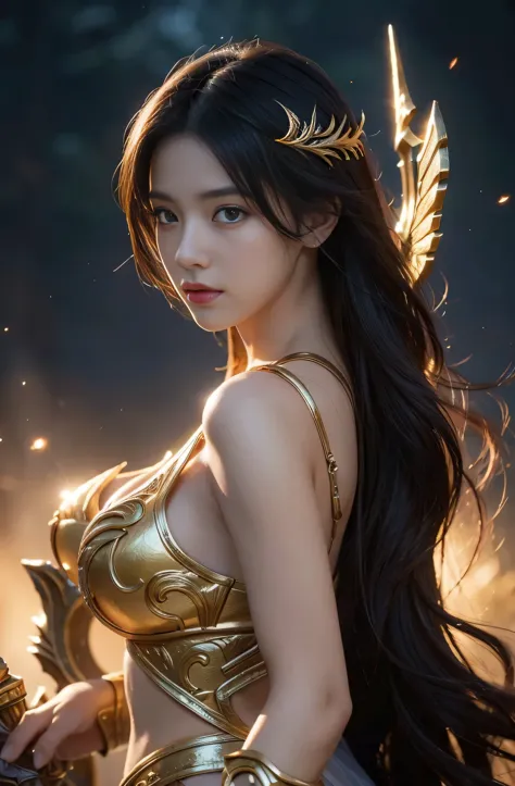 masterpiece, best quality, high resolution, close-up photo, female, greek god, fantasy, style league of legends, beautiful pic p...