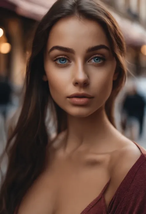 Woman with no top and panties, blue eyes, portrait sophie mudd - SeaArt AI