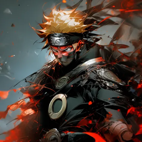 a captivating close-up portrait of uzumaki naruto, transformed into a ronin samurai, with unkempt sun-kissed hair, stern express...