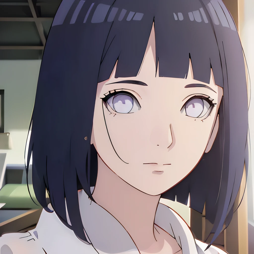 Anime girl with blue eyes and black hair in a room - SeaArt AI