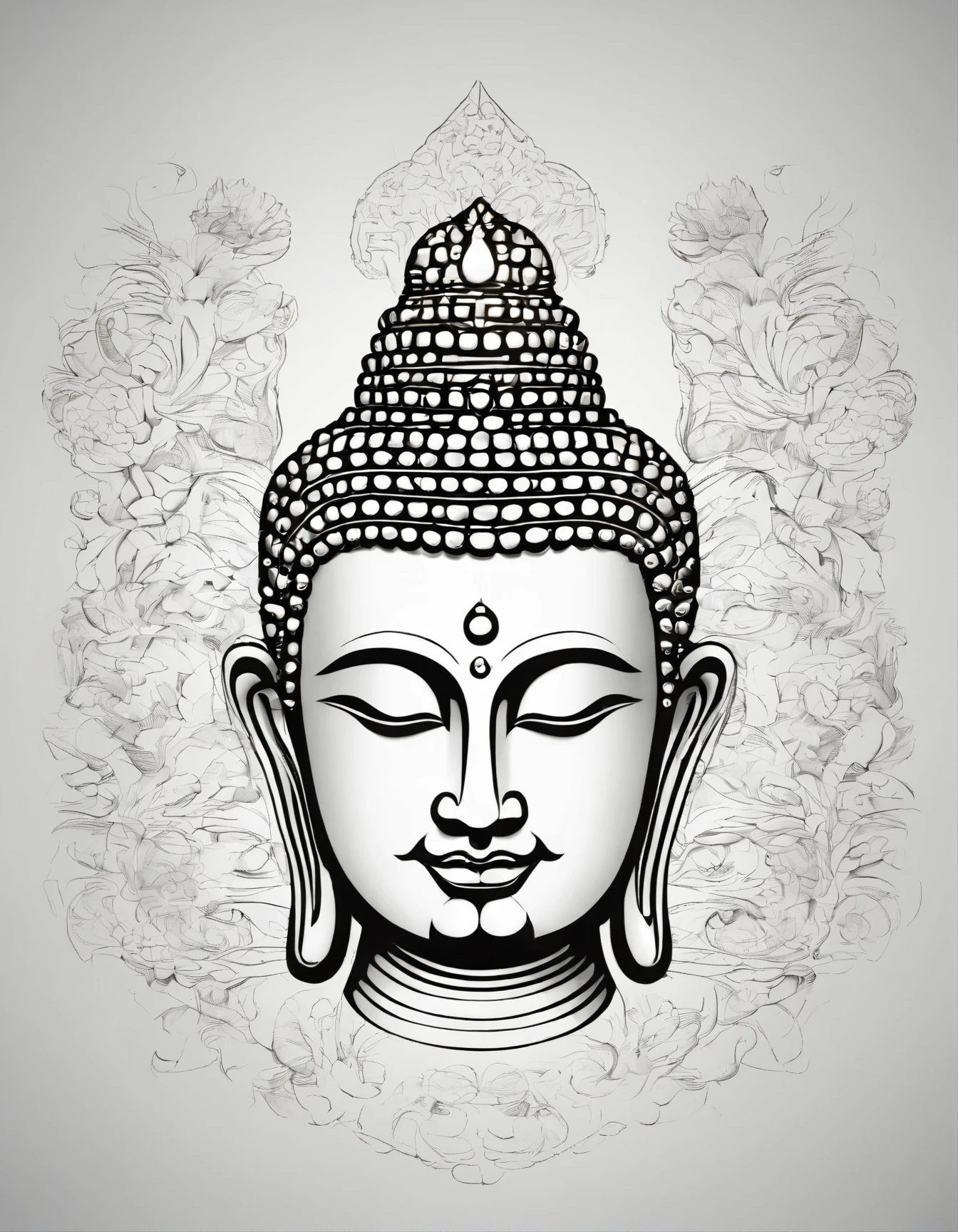 Buddha face illustration Cut Out Stock Images & Pictures - Alamy