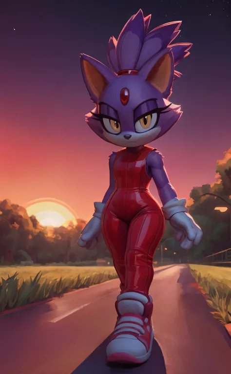 [Blaze the cat], [Uploaded to e621.net; (Pixelsketcher), (wamudraws)], ((masterpiece)), ((HD)), ((High res)), ((furry)), ((solo portrait)), ((front view)), ((full body)), ((feet visible)), ((detailed fur)), ((detailed shading)), ((cel shading)), ((beautifu...