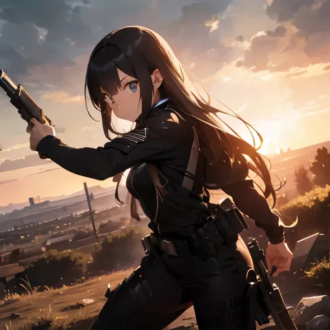 A (long-haired female agent)1.2 in action pose, wearing (tactical suit)1.4, (long hair flowing)1.2, (determined expression)1.3, ...
