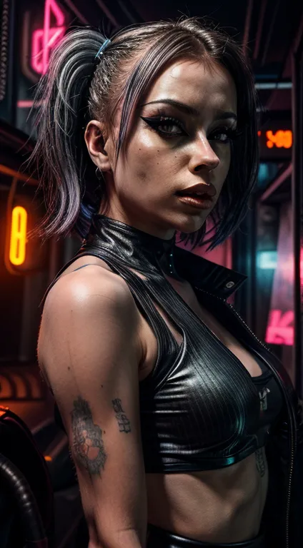 ((hyper realism)), photo realism , emmanorts as  solo 1 girl cyberpunk, in cyberpunk atmosphere