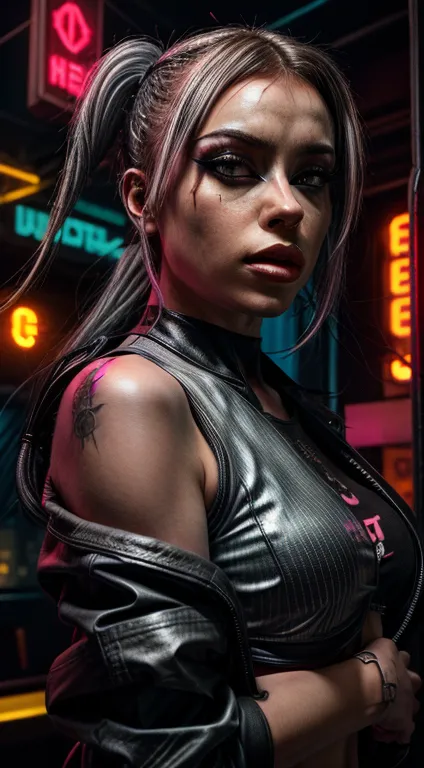 ((hyper realism)), photo realism , emmanorts as  solo 1 girl cyberpunk, in cyberpunk atmosphere