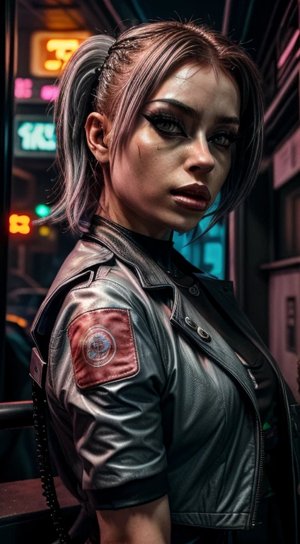 ((hyper realism)), photo realism , emmanorts as  solo 1 girl cyberpunk, in cyberpunk atmosphere