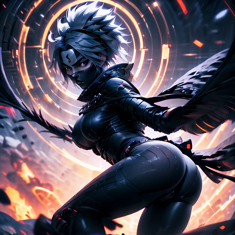 (NSFW, 8K Wallpaper, High resolution), (Seductive Raven: 1.5), (Big breasts: 1.7), (Raven haired beauty: 1.4), (Sexy and curvaceous: 1.3), (Realistic and intricately detailed: 1.4), (Physically-based rendering: 1.3), (Shiny black feathers: 1.3), (Intensely expressive eyes: 1.4), (Graphic and captivating: 1.2), (Nearly flawless, top-quality masterpiece: 1.1), (Solo shot: 1