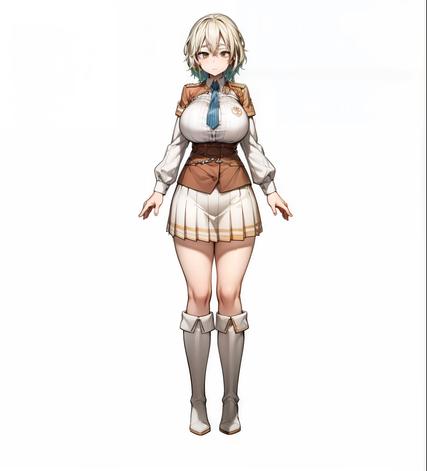 Anime character of a woman in a short skirt and boots - SeaArt AI