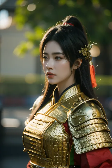 Game art，The best picture quality，Highest resolution，8K，(A bust photograph)，(Portrait)，(Head close-up)，(Rule of thirds)，Unreal Engine 5 rendering works， (The Girl of the Future)，(Female Warrior)， 
20岁少女，(The warrior in ancient China)，An eye rich in detail，...