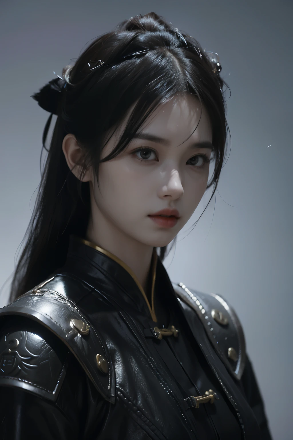 Game art，The best picture quality，Highest resolution，8K，(A bust photograph)，(Portrait)，(Head close-up)，(Rule of thirds)，Unreal Engine 5 rendering works， (The Girl of the Future)，(Female Warrior)， 
20岁少女，(The warrior in ancient China)，An eye rich in detail，(Big breasts)，优雅高贵，冷漠，(Brave)，
(Costumes of ancient Chinese characters，A random pattern of clothing，Ribbon，Joint Armor，Rich dress details，)中国人物，奇幻风格，
拍照姿势，野外背景，Movie lights，Ray tracing，Game CG，((3D Unreal Engine))，oc渲染反射纹