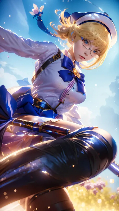 anime girl in sailor and hat outfit with a sword, range murata and artgerm, splash art anime , extremely detailed artgerm, sakim...