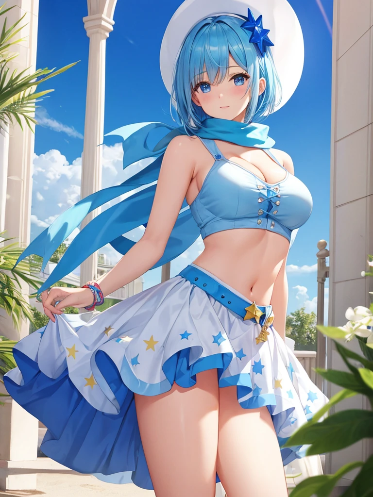 Masterpiece, best quality, ultra detailed,realistic,re zero, blue hair -  SeaArt AI