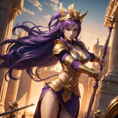 (best quality,4k,8k,highres,masterpiece:1.2),ultra-detailed, 1woman, greek goddess athena, g4lg4d0t-v2
purple hair, wearing gold...