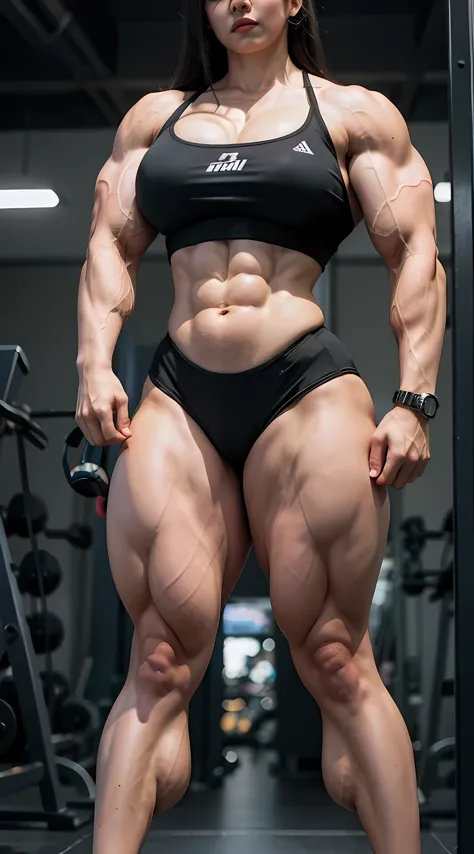 portrait of a bodybuilder woman, muscular female, abs, veiny arms, big arms  - SeaArt AI