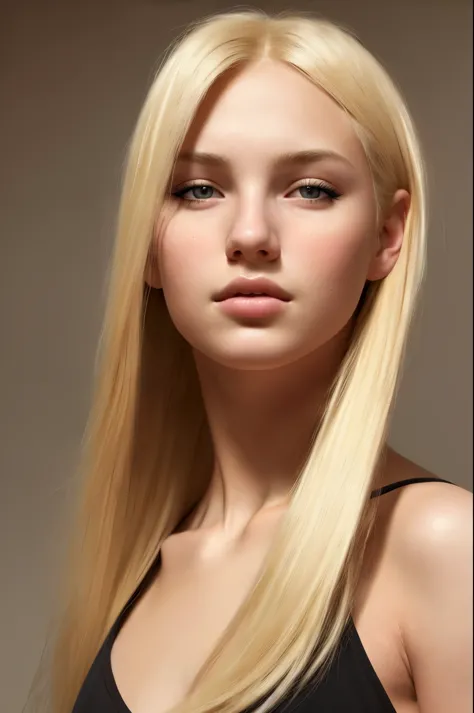 a young woman, blonde, dark theme, soothing tones, muted colors, high contrast, (natural skin texture), (hyperrealism), (hyperre...