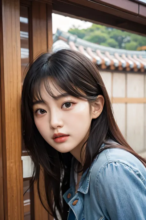 korean girl only face