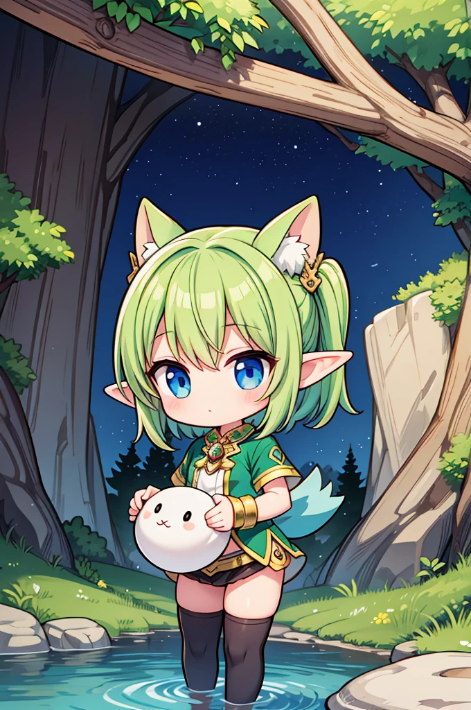 Chibi elf girl, explorer