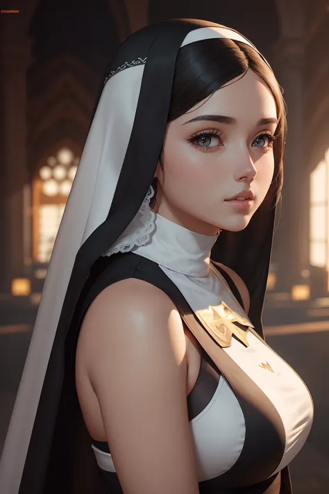 beautiful nun, sunshine, sunlight, ana de armas, hair with many details, beautiful, 8k artgerm bokeh, fanart best artstation, re...