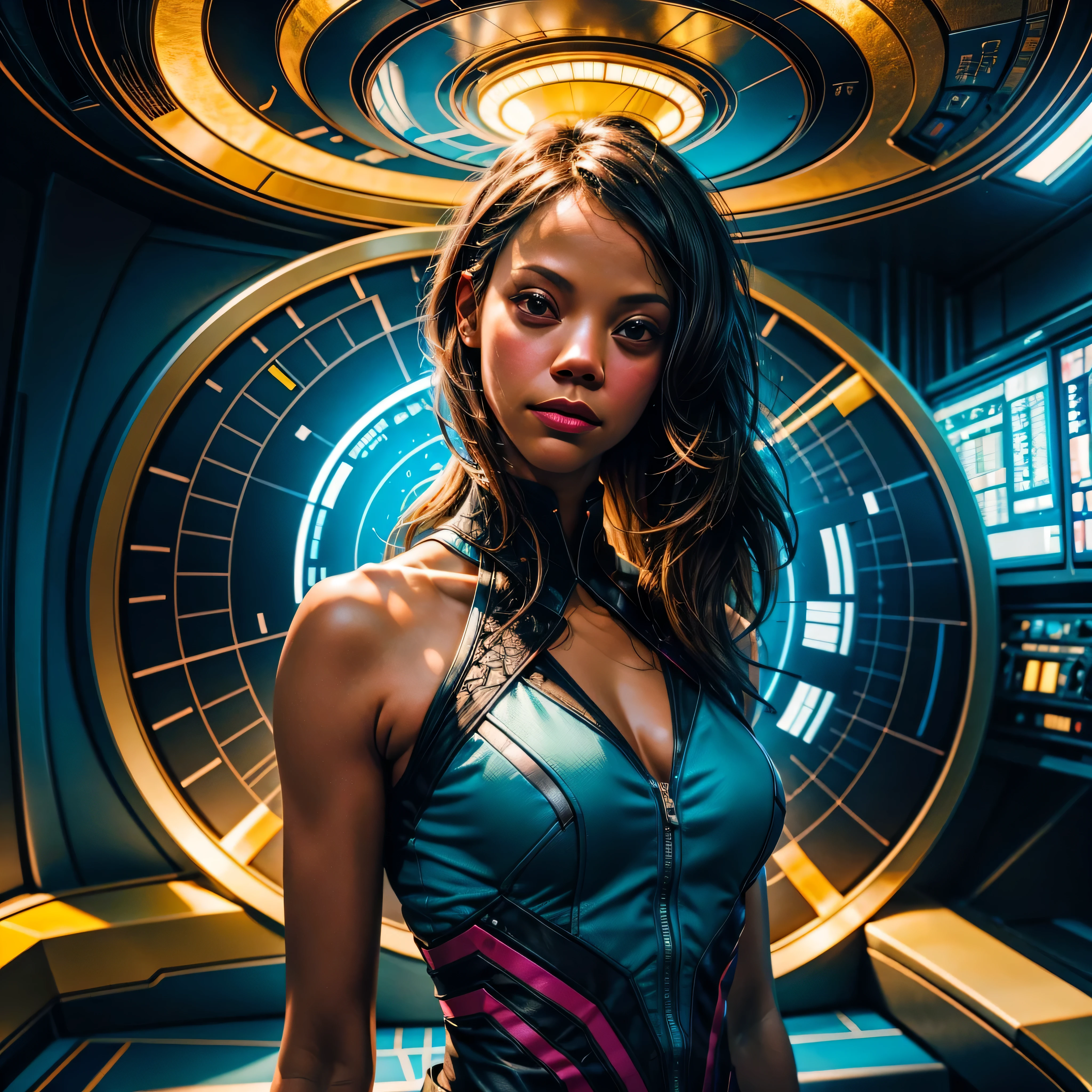 ((Zoe Saldana guckt neugierig)), ((she has round breasts)), ((Startrek)), (ds9st uniform), ((Uniform-Hose)), ((white tank top)), (sie steht in ihrer Kabine auf der Enterprise), "Suit Startrek Outfits" , (kleiner Kopf), ((detailliertes Gesicht)), Weiches filmisches Licht, ((((Kino-Look)))), (fotorealistisch), (Raytracing), (scharfer Fokus), ((natural realistic skin texture)), detailliertes Gesicht, detaillierte Lippen, detaillierte Augen, doppeltes Augenlid unrealengine5 ultra Cinamatic_Sunlight ultra_high-def Masterpiece deep path equirectangular ultra_high-res meticulously intricate analogique ultra_photo-realistic ultra_high-quality ultra_high-details optimal accurate cgi vfx sfx reflex 3dcg max radiant vivid color-coded extreme improved Octane_rendered UHD XT3 DSLR HDR romm rgb pbr 3dcg fxaa blay fkaa txaa rtx ssao enhanced ultra_sharpness Will-o'-the-wisp iota symmetrical reflection global illumination saturate luminescence volumetric lightning contrast incandescent Crystalline Sundrop varied multi etc. zentangle tangle mandala entangle --v 6 --s 1000 --c 20 --q 20 --chaos 100