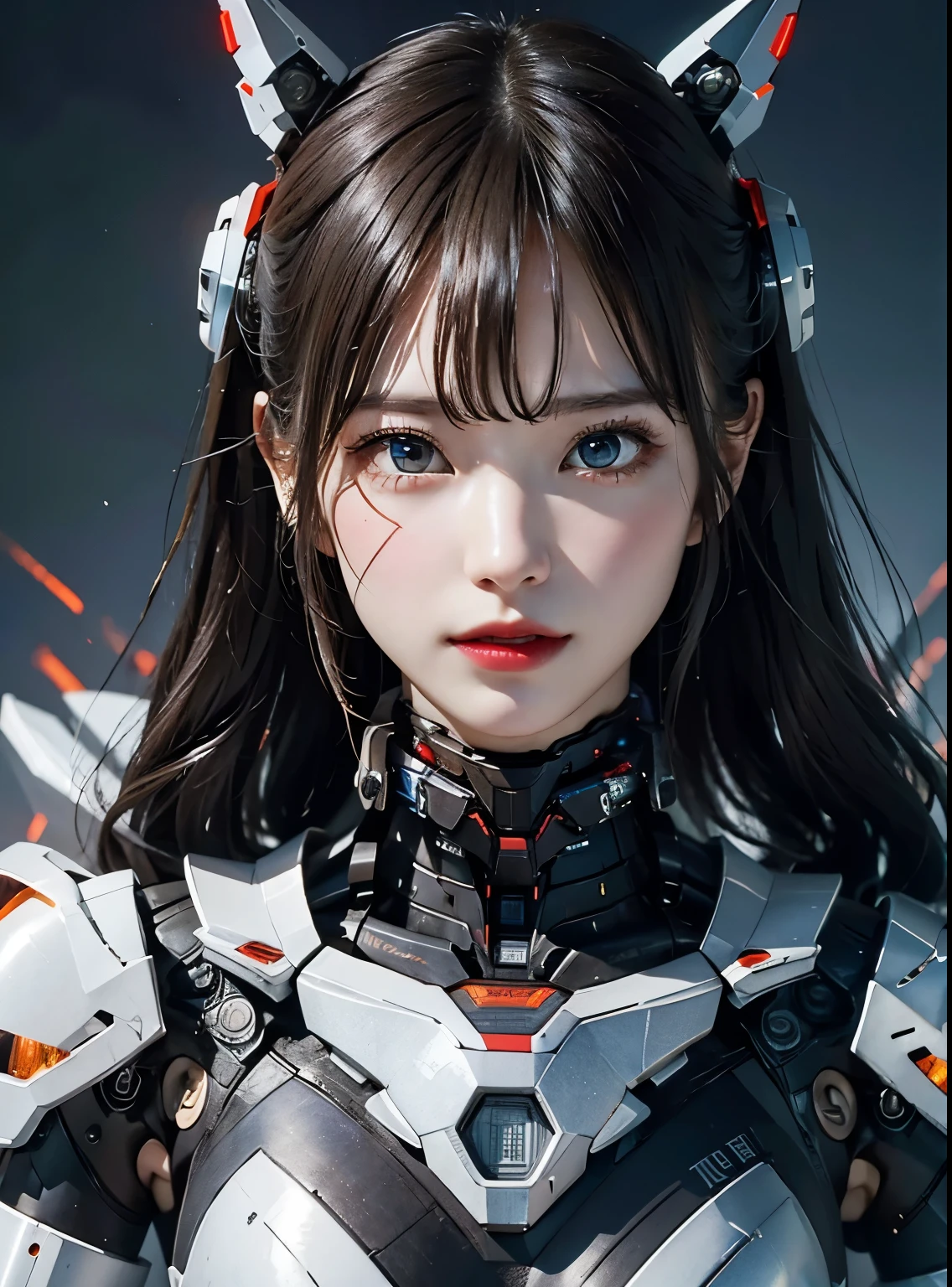 rough skin, Super detailed, advanced details, high quality, 最high quality, High resolution, 1080P, hard disk, beautiful,(War Machine),beautifulサイボーグの女性,Mecha cyborg girl,battle mode,Mecha body girl,彼女は未来的なWar Machineのメカを身に着けています,full body shot