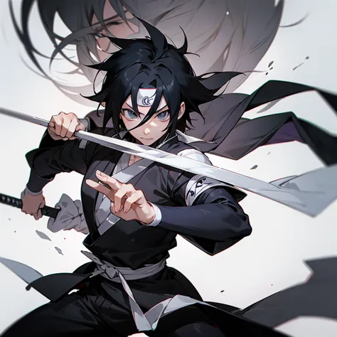 sasuke uchiha black and white image