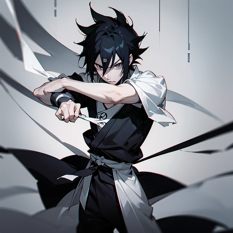 sasuke uchiha image noir et blanc, tout comme le manga