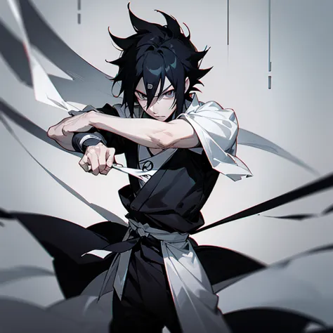 sasuke uchiha black and white image, just like the manga